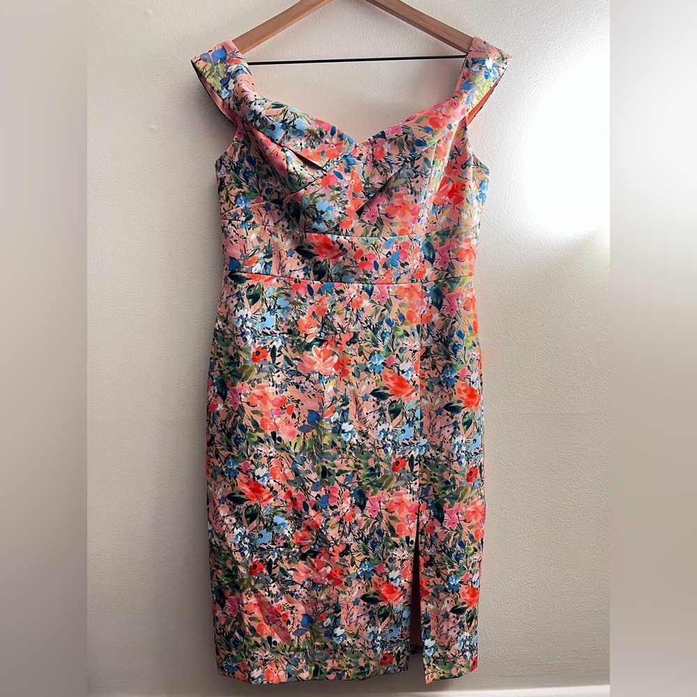AIDAN AIDAN MATTOX Womens Pink Off Shoulder Knee Length Body Con Dress 12